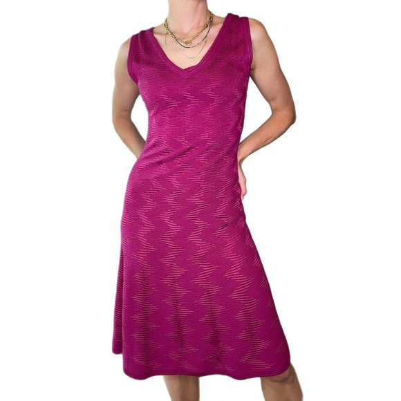 Missoni Dresses & Skirts - Missoni vintage v neck sleeveless mini pink dress sz. 42/6